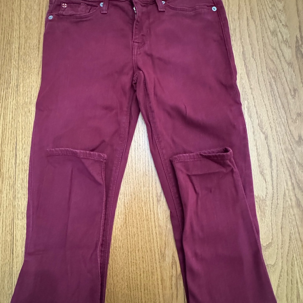 Hudson Jeans Women's Deep Red Skinny Pants
